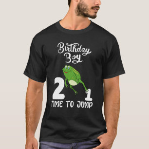 Kids Frog Time To Jump 2nd Birthday Boy 2 Two Year T-Shirt