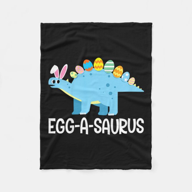 Kids Fun Eggasaurus Dinosaur Easter Egg Hunt Kids  Fleece Blanket (Front)