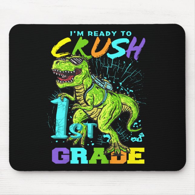 Kids Fun First Grade T-Rex Tee Mouse Pad (Front)