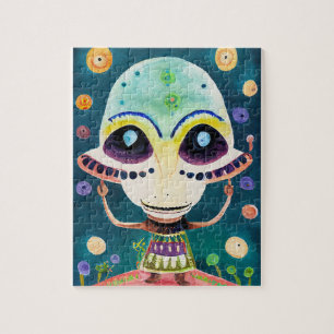Kids Fun Game Colourful Cute Alien Jigsaw Puzzle