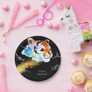 Kids Fun Tiger Birthday Paper Plate