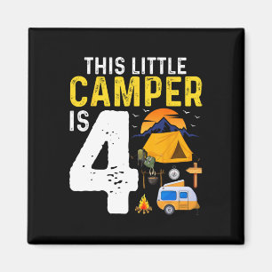 Kids Funny 4th Camping Birthday Camper Lover 4 Yea Magnet