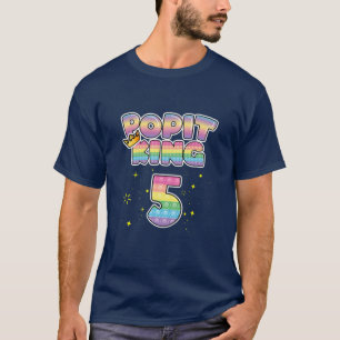 Kids Funny 5Th Birthday Pop It King 5 Popper Numbe T-Shirt