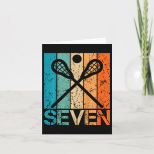 Kids Funny 7th Lacrosse Birthday 7 Year Old Birthd Card