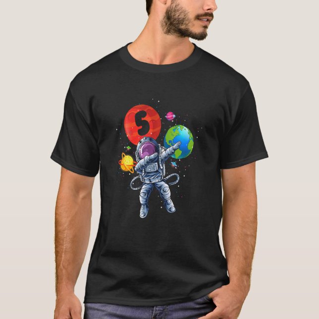 Kids Funny Astronaut Planet Balloon 5 Years Old 5t T-Shirt (Front)