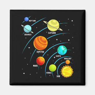 Kids Funny Astronaut Planets Solar Systems Space Magnet