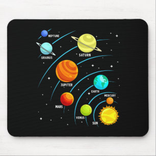 Kids Funny Astronaut Planets Solar Systems Space Mouse Pad