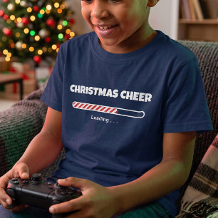 Kids Funny Christmas Cheer Loading Youth Holiday T-Shirt