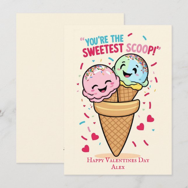 Kids Funny cute Valentines Day Holiday Card (Front/Back)