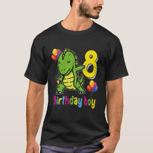 Kids Funny Dabbing Rex 8Th Birthday Boy 8 Years Ol T-Shirt