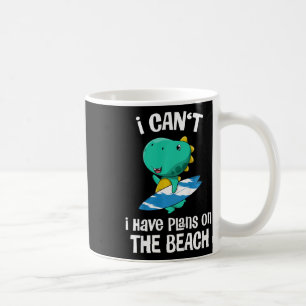 Kids Funny Dinosaur Beach Vacation Cute Dino Surfi Coffee Mug