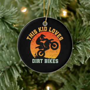 Kids Funny Dirt Bike Ceramic Ornament