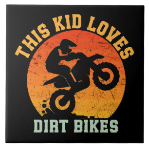 Kids Funny Dirt Bike Ceramic Tile