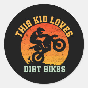 Kids Funny Dirt Bike Classic Round Sticker