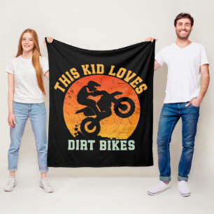 Kids Funny Dirt Bike Fleece Blanket