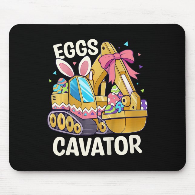 Kids Funny Easter Shirt Eggs Cavator Easter Bysket Mouse Pad (Front)