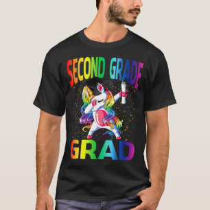 Kids Funny Graduation Second Grade Grad Unicorn T-Shirt