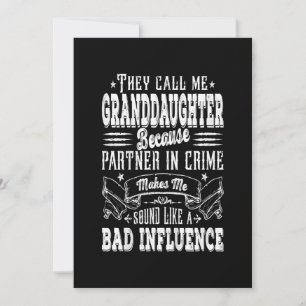 Kids Funny Granddaughter Mum Bad Influence Mothers Holiday Card