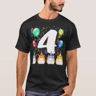 Kids Funny Hamster Guinea Pig 4th Birthday 4 Old T-Shirt
