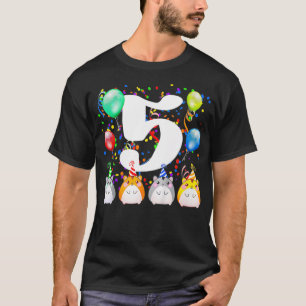 Kids Funny Hamster Guinea Pig 5th Birthday 5 Year  T-Shirt