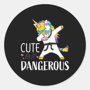 Kids Funny Karate Shirts For Girls Cute Taekwondo Classic Round Sticker