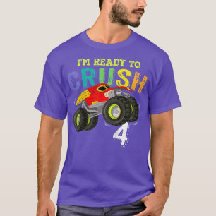 Kids Funny Kids I'm Ready to Crush 4 Monster Truck T-Shirt