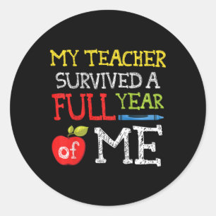 Kids Funny Last Day Of School For Boys Girls Classic Round Sticker