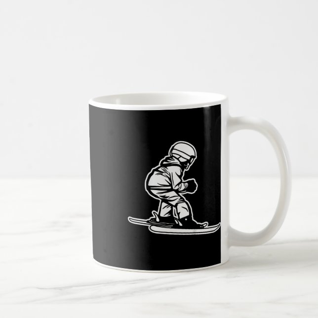 Kids Funny Little Skier Skiing Coach Winter Sports Coffee Mug (Right)