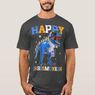 Kids Funny Menorasaurus Re Dinosaur Chanukkah Happ T-Shirt