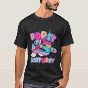 Kids Funny Pop It On My Birthday 3Rd Cool Rainbow T-Shirt