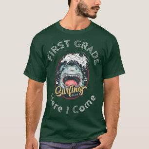 Kids Funny Shark First Grade, Here I Come Kids Bac T-Shirt