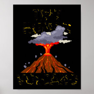 Kids Funny Tiny Human Volcano Quote Toddler Boys Poster