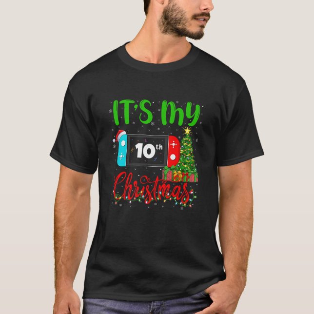 Kids Funny Video Game Lover It's My 10Th Christmas T-Shirt (Front)