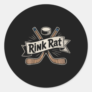 Kids Funny Youth Ice Hockey Little Sister Brother Classic Round Sticker