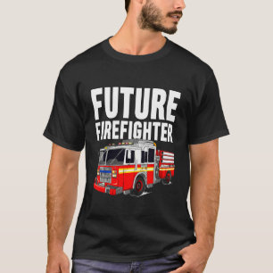 Kids Future Firefighter Fire Truck Theme Birthday  T-Shirt