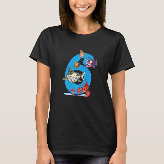 Kids Future Marine Biologist 6 Year 6th Birthday B T-Shirt (Front)