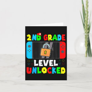 Kids Game Gaming 2nd Grade Level Unlocked First Da Card