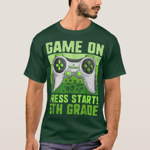 Kids Game On 5th Grade Shirt, Video Gamer Boy Back T-Shirt