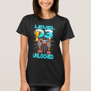 Kids GAMER 3rd Third BIRTHDAY Party LEVEL 03 Three T-Shirt