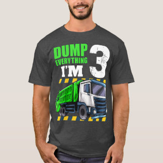 Kids Garbage Truck 3rd Birthday Boy 3 Year Old Thr T-Shirt
