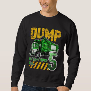 Kids Garbage Truck 5th Birthday 5 Years Old Birthd Sweatshirt