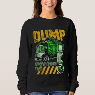 Kids Garbage Truck 5th Birthday 5 Years Old Birthd Sweatshirt