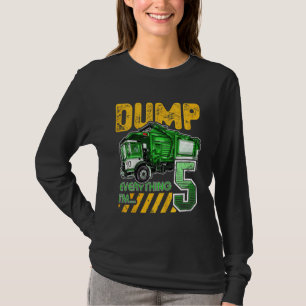 Kids Garbage Truck 5th Birthday 5 Years Old Birthd T-Shirt