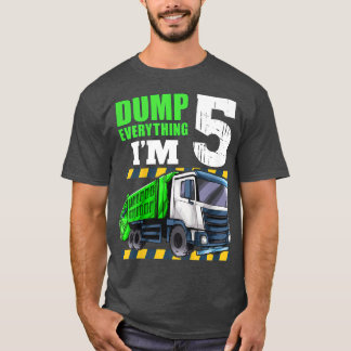 Kids Garbage Truck 5th Birthday Boy 5 Year Old Fiv T-Shirt