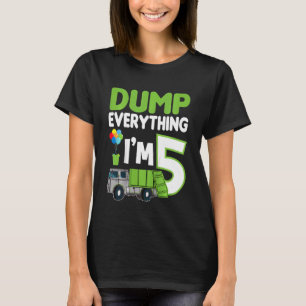 Kids Garbage Truck 5th Birthday Boy Recycling Tras T-Shirt