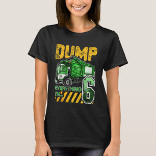 Kids Garbage Truck 6th Birthday 6 Years Old Birthd T-Shirt