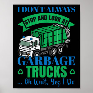 Kids Garbage Truck Earth Day Poster