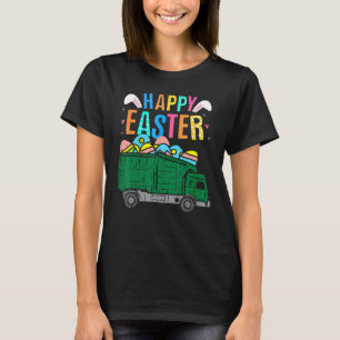 Kids Garbage Truck Eggs Cute Easter Day Egg Huntin T-Shirt