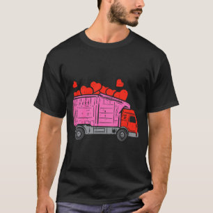 Kids Garbage Truck Hearts Toddler Boys Valentines T-Shirt