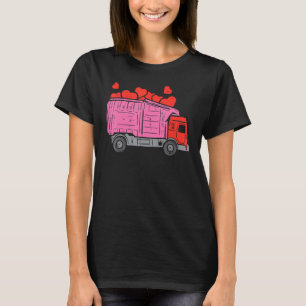 Kids Garbage Truck Hearts Toddler Boys Valentines T-Shirt